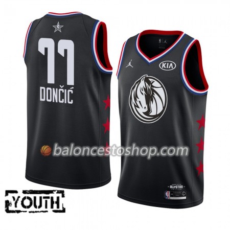 Camiseta Niños NBA Dallas Mavericks Luka Dončić 77 2019 All-Star Jordan Brand Negro Swingman